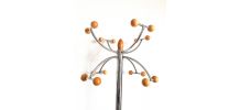 Portemanteau space age chrome et bois 197O 
