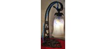 lampe fer forgé art deco ancienne 32x20 jolie tulipe origina