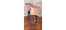 paire de lampe 1960 scandinave bois massif vernis et abat jo