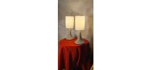 paire de lampes de chevet ceramique taupe te abat jour lin 3