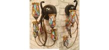  2 appliques murano  millefiori glass 40x25  1970 a 80s
