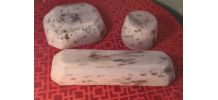 ensemble de 3 pate de verre rose 1920 signé lorrain 23x13 bo