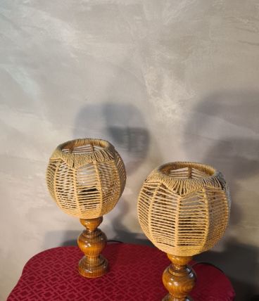 paire de lampes de chevet style scandinave design vintage ab