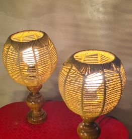 paire de lampes de chevet style scandinave design vintage ab