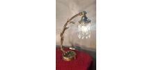 lampe bronze  1940  style art nouveau , et cristal 34x26 ele