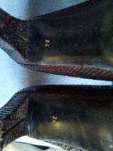 Escarpins en  cuir façon cobra, marron foncé P. 36