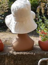 SOEUR BOB BLANC NEUF LARGES BORDS T 1 COTON SOEUR 