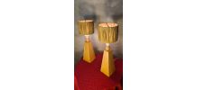  2 lampes style scandinave de chevet  bois massif et abat jo