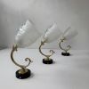 LOT 3 ANCIENNES APPLIQUES EN VERRE MOULE  VINTAGE