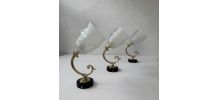LOT 3 ANCIENNES APPLIQUES EN VERRE MOULE  VINTAGE