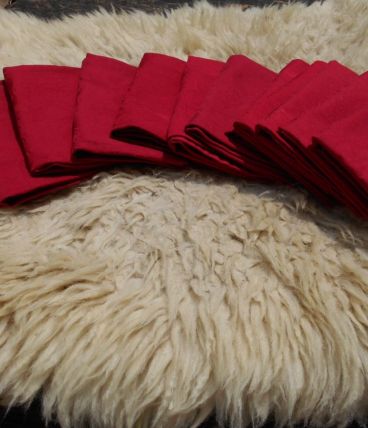 ENSEMBLE DE  etiquette 12 serviettes coton bordeaux neuf 