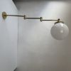 ANCIENNE LAMPE POTENCE LAITON & OPALINE VINTAGE