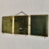 Miroir vintage 1920 triptyque barbier doré simili crocodile 