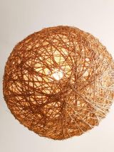 Suspension XXL boule ficelle durcie 1970