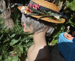 TRES BEAU CHAPEAU ANCIEN VINTAGE 1900 IMPECCCABLE PAILLE  TM