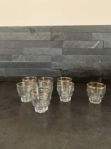 Lot verres avec liseré doré 