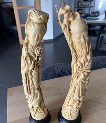 STATUETTE FIGURINE GEISHA FEMME CHINE CHINOIS ASIATIQUE JAPO