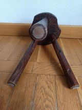 Tabouret brutaliste à la gouge vintage 