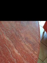 TABLE A MANGER EN TRAVERTIN ROUGE