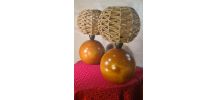 paire de lampe bois massif big balls scandinave 35x20 4kg tr