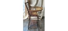 Chaise haute bois bébé vintage ancienne transformable