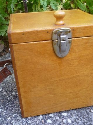 Boite en contreplaqué verni, vintage