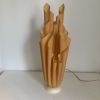 Lampe  vintage 1970 Athéna Georgia Jacob drapée saumonée - 5