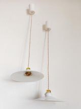 Paire de suspensions opaline vintage 