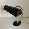 Lampe vintage 1960 de banquier Aluminor noire dorée bureau -