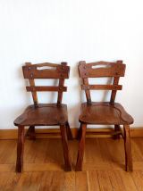 Paire de chaises brutalistes style ranch 