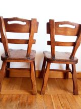 Paire de chaises brutalistes style ranch 