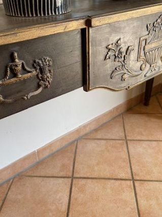 console en bois massif patinée