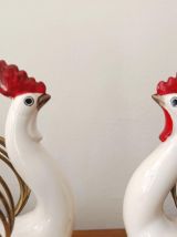 Porte cartes coq en céramique vintage 1960 
