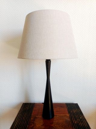 Lampe diabolo en bois noirci 