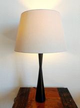 Lampe diabolo en bois noirci 
