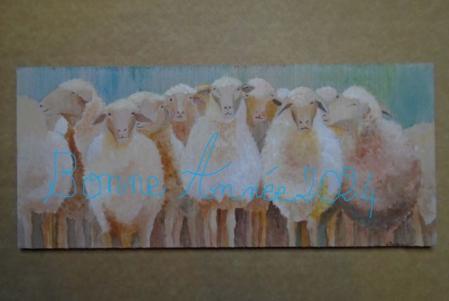 Peinture acrylique sur bois "La transhumance"