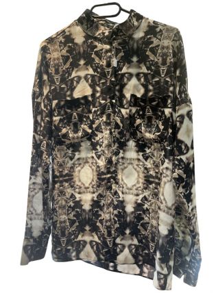 chemise imprimé noir et blanc vintage