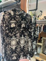 chemise imprimé noir et blanc vintage