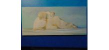 Peinture acrylique sur bois de récup' Maman ours et ourson