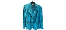 Veste turquoise en lin vintage 