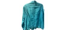 Veste turquoise en lin vintage 
