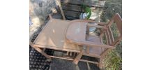Chaise haute en bois