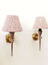 Paire d'appliques en Plexiglas style Hollywood Regency 