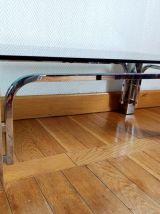 Table basse design métal chromé 1970