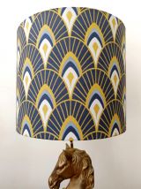 Lampe cheval et abat-jour art déco style Maison Charles