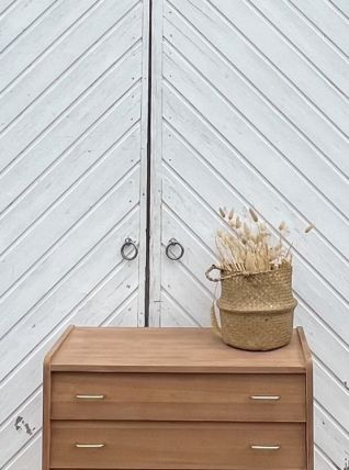 Commode vintage en bois brut 