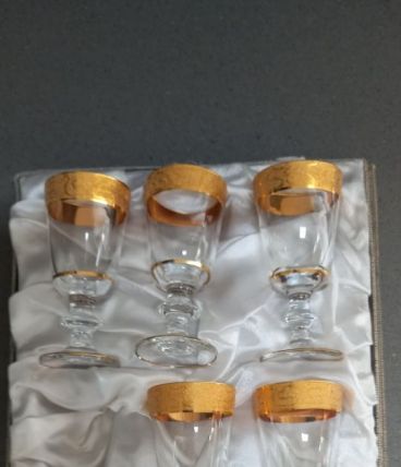 Coffret 5 verres liqueur sur pieds 