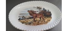 Plat ovale vintage représentant cerf