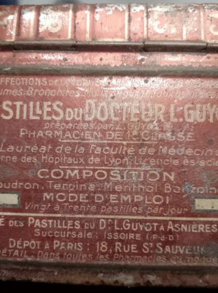 Boite Année 1904 Pastilles du Dr Guyot 