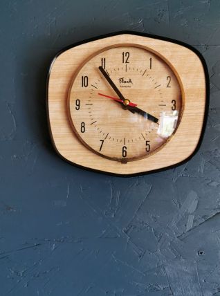 Horloge formica vintage pendule murale silencieuse "Flash"